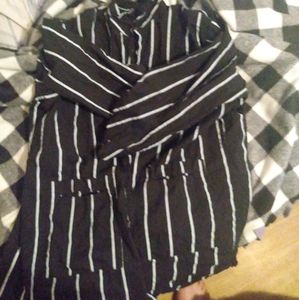 Black and White Button Down Top